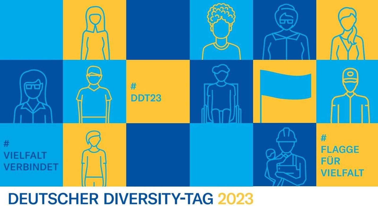 Deutscher Diversity Tag 2023 #VIELFALT VERBINDET #FLAGGE FÜR VIELFALT