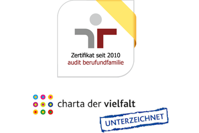 LEW ist zertifiziert mit dem Audit berufundfamilie und Mitglied der Charta der Vielfalt